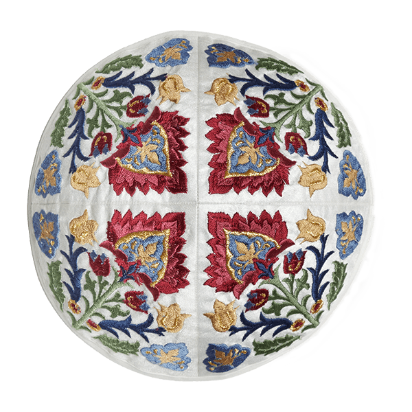 Embroidered Kippah – Ancient Design – Multicolor
