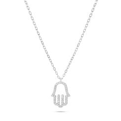 Hollow Silver Hamsa Necklace