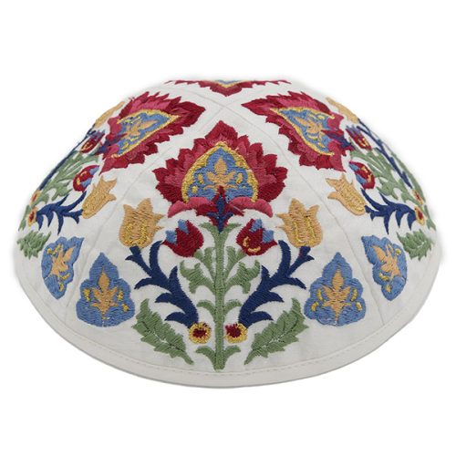 Embroidered Kippah – Ancient Design – Multicolor